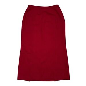 Talbots Wool Red Long Pencil Skirt Size 14
